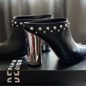 Studded leather Mules make a statement with chrome studded heels